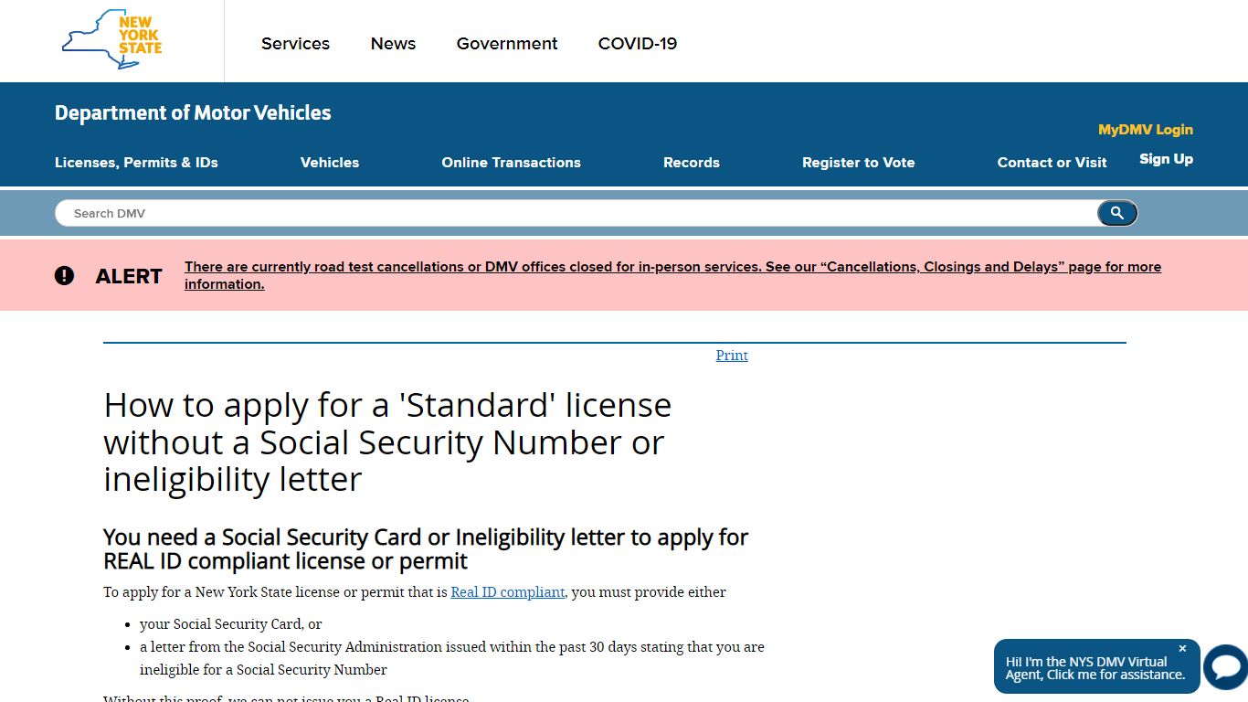 How to apply for a 'Standard' license without a Social Security Number ...