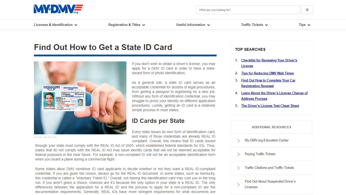 Your Checklist For Getting A State ID Card | My-DMV.org